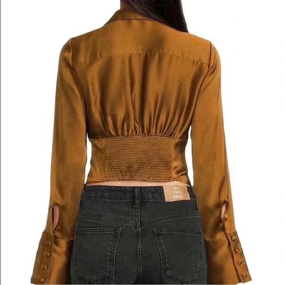 Free People aurora gold blouse in rust - Picture 2 of 15